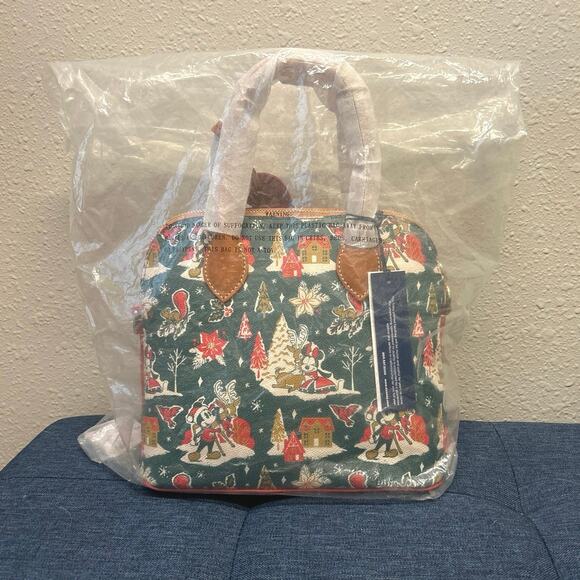 NWT Disney Dooney & Bourke Mickey Minnie Mouse Christmas 2022 Satchel Purse Bag - Picture 16 of 16